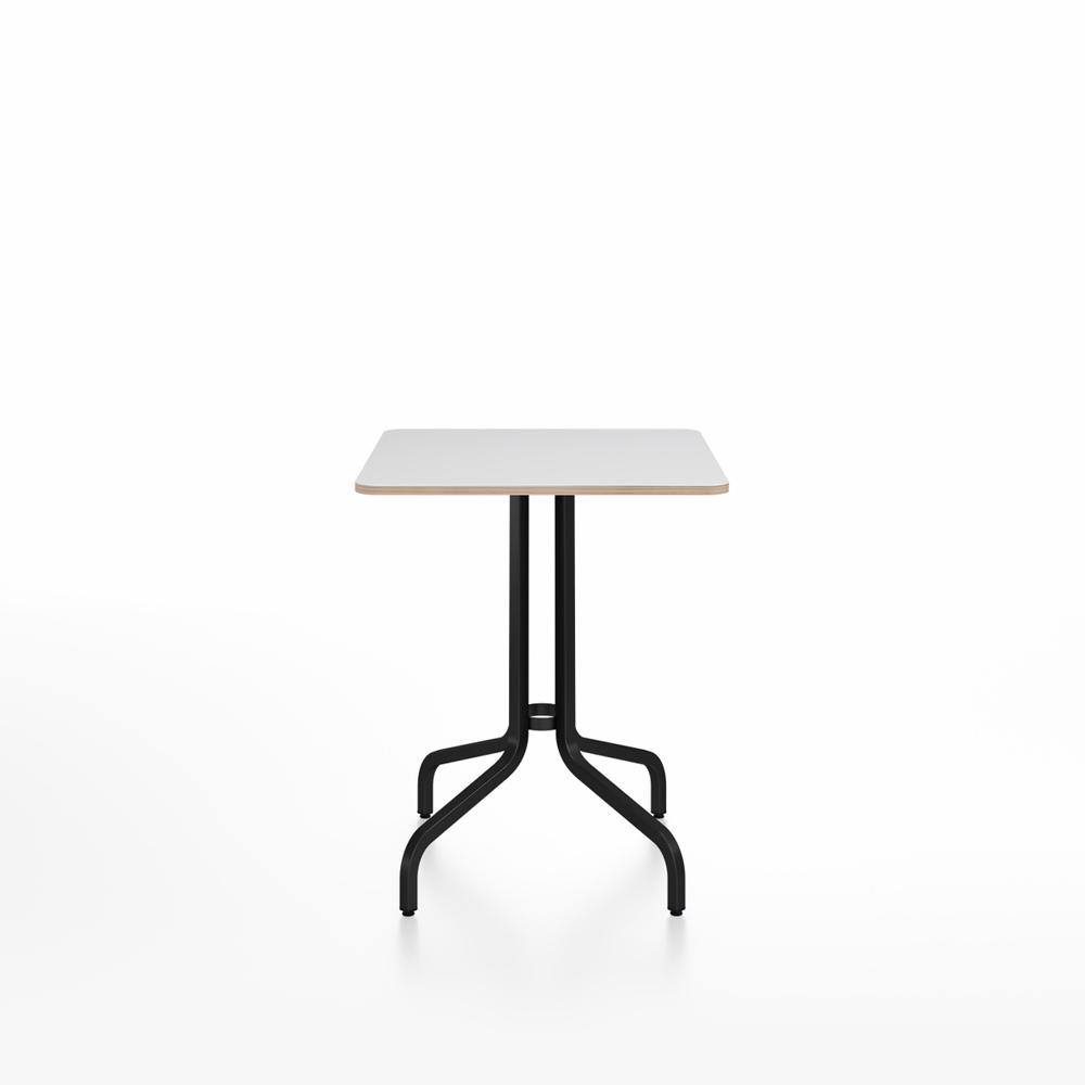 Emeco 1 Inch Cafe Table - Square Top Coffee table Emeco Table Top 24" Black Powder Coated Aluminum White Laminate Plywood