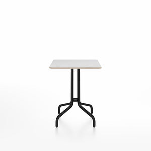 Emeco 1 Inch Cafe Table - Square Top Coffee table Emeco Table Top 24" Black Powder Coated Aluminum White Laminate Plywood