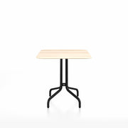 Emeco 1 Inch Cafe Table - Square Top Coffee table Emeco Table Top 30" Black Powder Coated Aluminum Accoya Wood