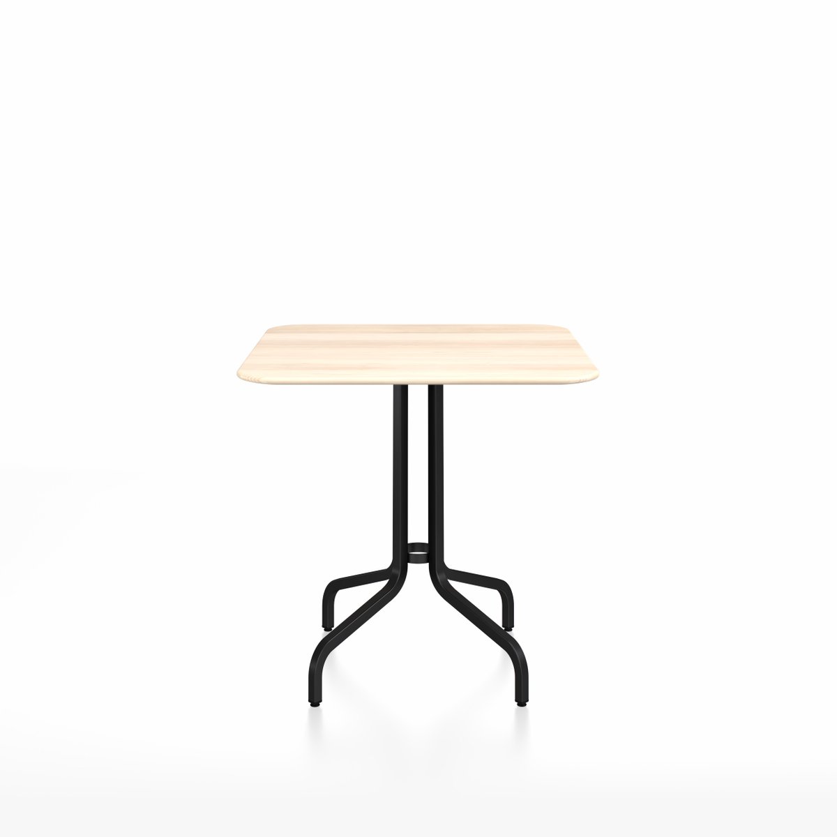 Emeco 1 Inch Cafe Table - Square Top Coffee table Emeco Table Top 30" Black Powder Coated Aluminum Accoya Wood