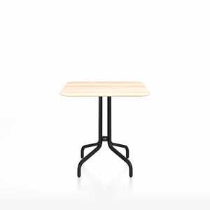 Emeco 1 Inch Cafe Table - Square Top Coffee table Emeco Table Top 30" Black Powder Coated Aluminum Accoya Wood