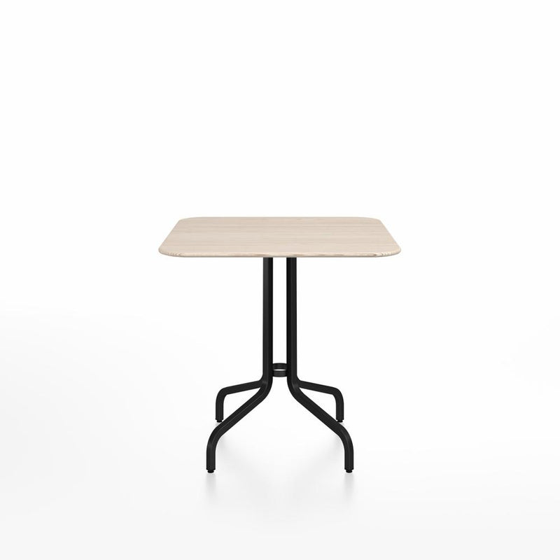 Emeco 1 Inch Cafe Table - Square Top Coffee table Emeco Table Top 30" Black Powder Coated Aluminum Ash Wood