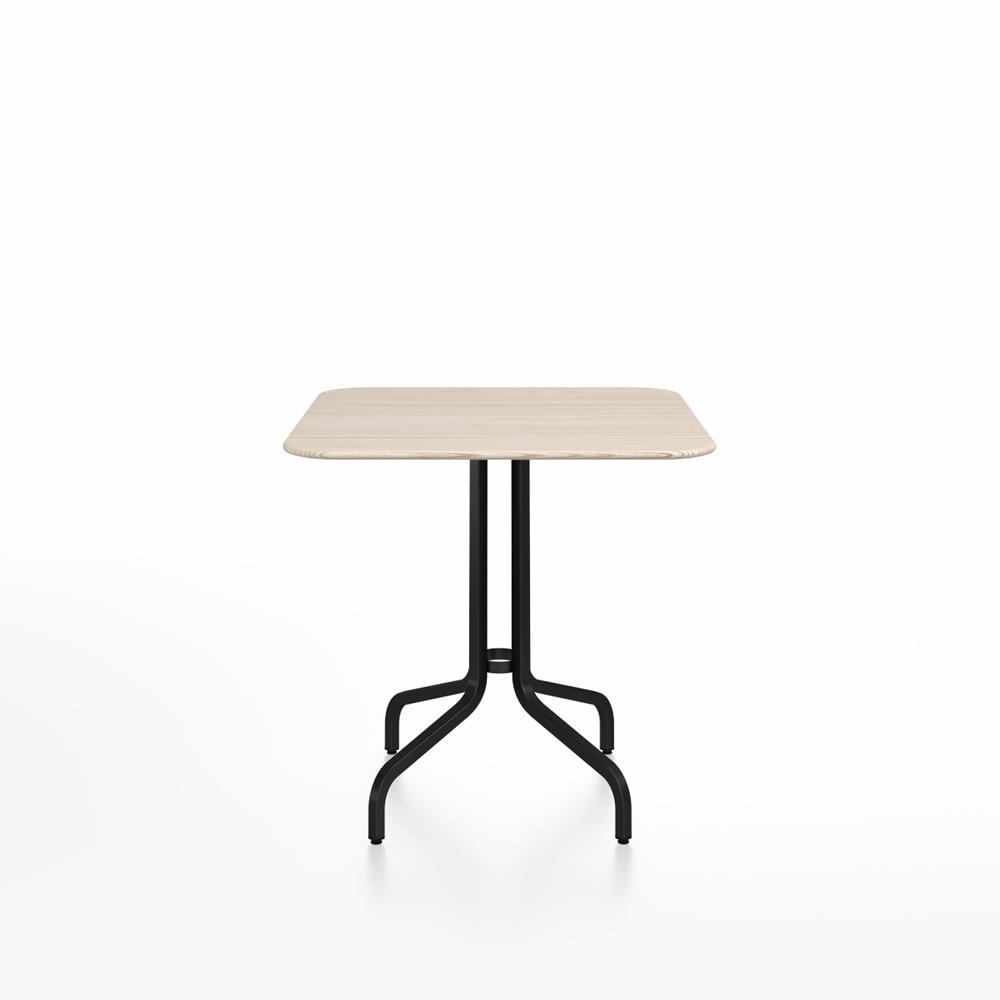 Emeco 1 Inch Cafe Table - Square Top Coffee table Emeco Table Top 30&quot; Black Powder Coated Aluminum Ash Wood