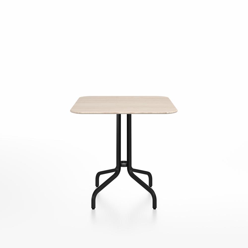 Emeco 1 Inch Cafe Table - Square Top Coffee table Emeco Table Top 30" Black Powder Coated Aluminum Ash Wood