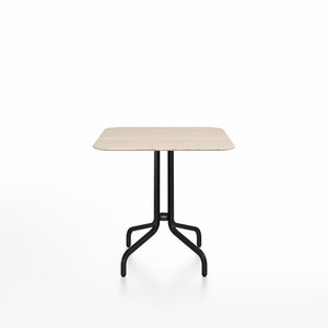 Emeco 1 Inch Cafe Table - Square Top Coffee table Emeco Table Top 30" Black Powder Coated Aluminum Ash Wood