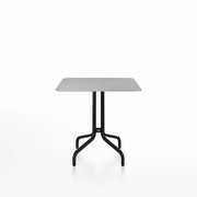 Emeco 1 Inch Cafe Table - Square Top Coffee table Emeco Table Top 30" Black Powder Coated Aluminum Brushed Aluminum