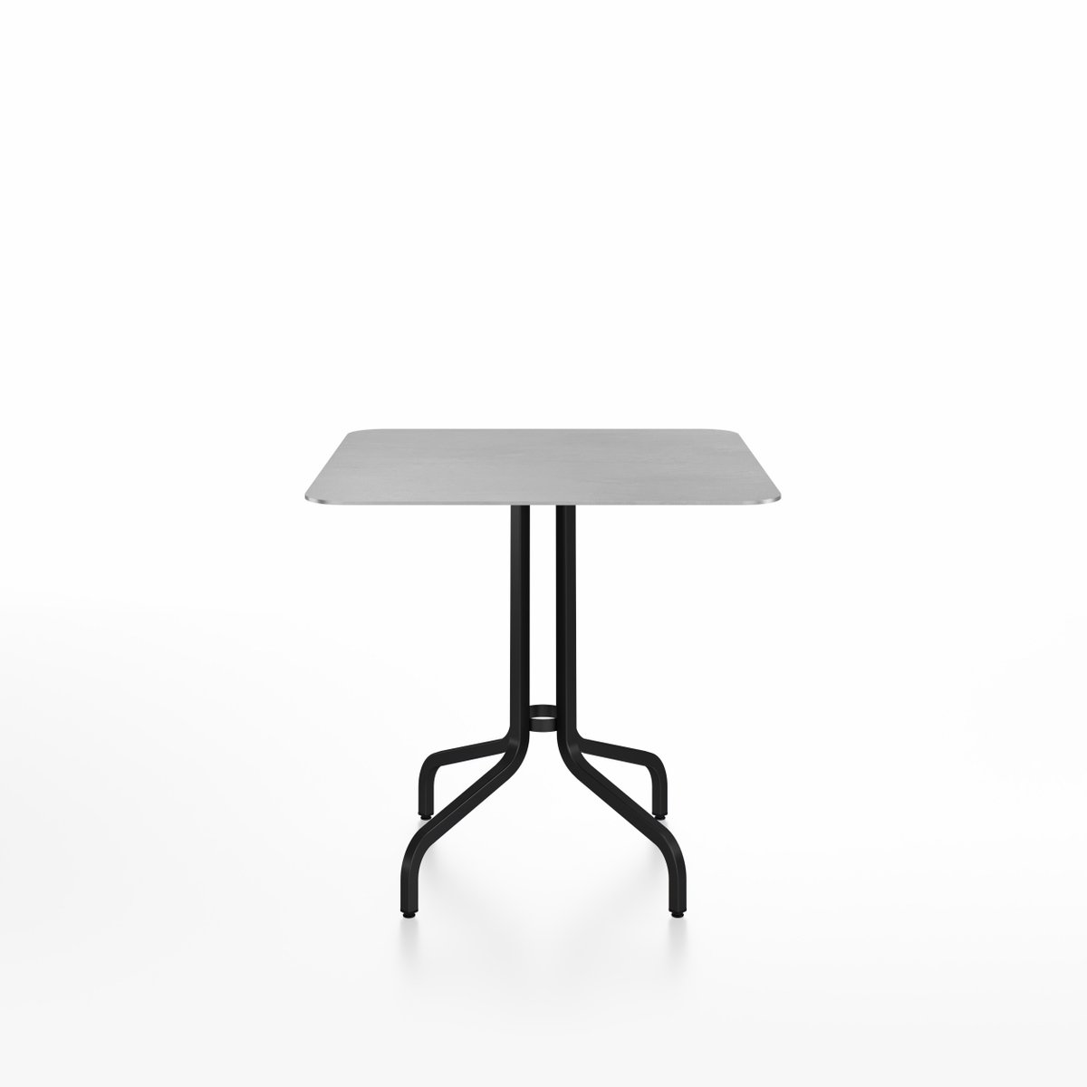 Emeco 1 Inch Cafe Table - Square Top Coffee table Emeco Table Top 30" Black Powder Coated Aluminum Brushed Aluminum