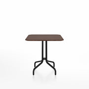Emeco 1 Inch Cafe Table - Square Top Coffee table Emeco Table Top 30" Black Powder Coated Aluminum Walnut Wood