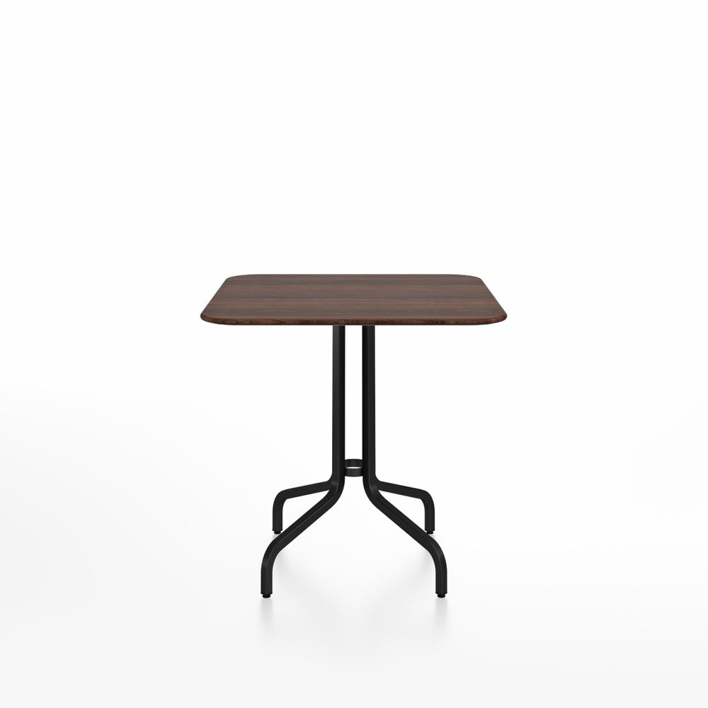 Emeco 1 Inch Cafe Table - Square Top Coffee table Emeco Table Top 30" Black Powder Coated Aluminum Walnut Wood