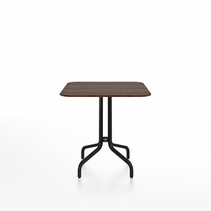 Emeco 1 Inch Cafe Table - Square Top Coffee table Emeco Table Top 30" Black Powder Coated Aluminum Walnut Wood