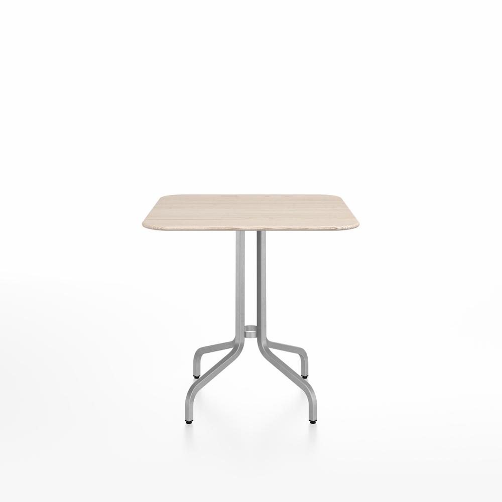 Emeco 1 Inch Cafe Table - Square Top Coffee table Emeco Table Top 30" Brushed Aluminum Ash Wood