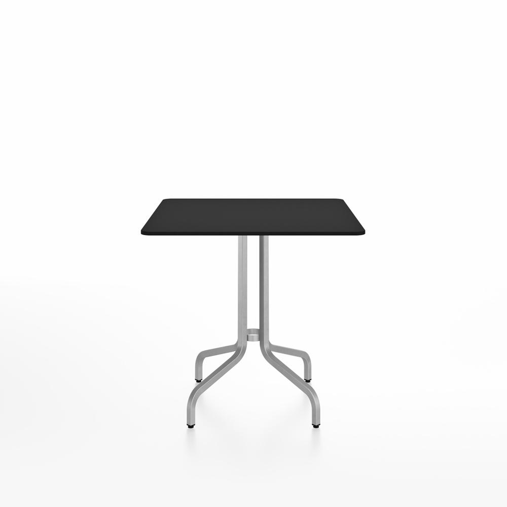 Emeco 1 Inch Cafe Table - Square Top Coffee table Emeco Table Top 30&quot; Brushed Aluminum Black HPL