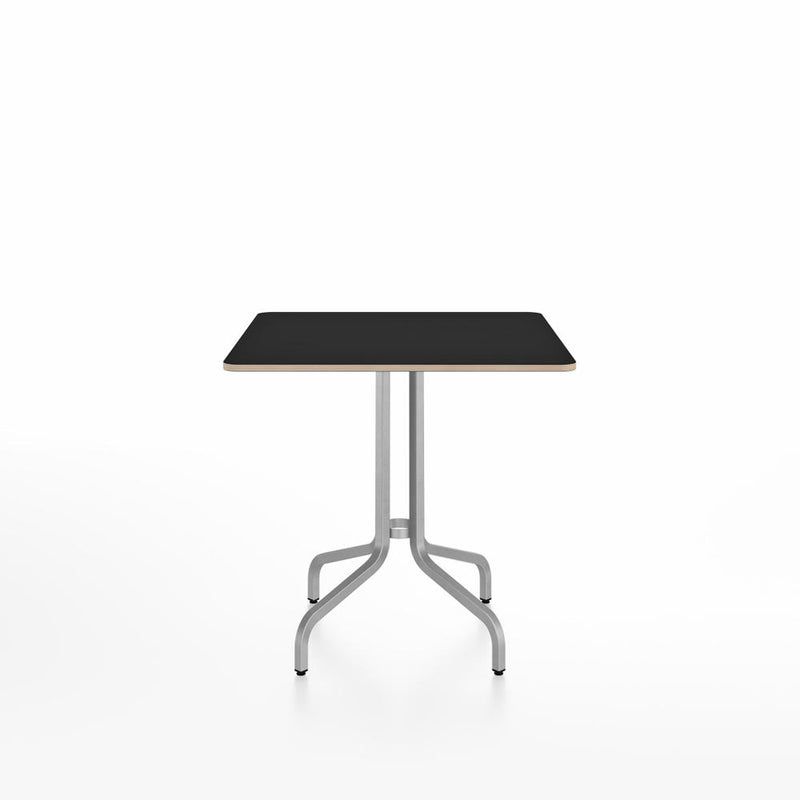 Emeco 1 Inch Cafe Table - Square Top Coffee table Emeco Table Top 30" Brushed Aluminum Black Laminate Plywood