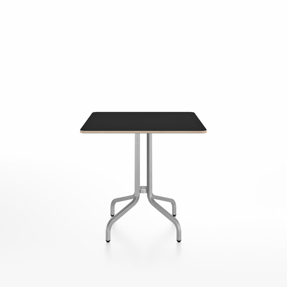 Emeco 1 Inch Cafe Table - Square Top Coffee table Emeco Table Top 30" Brushed Aluminum Black Laminate Plywood