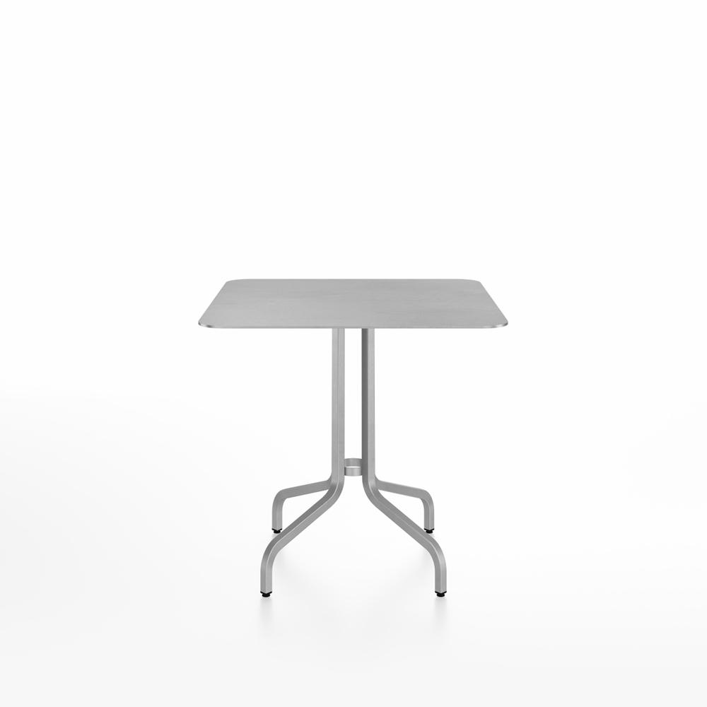 Emeco 1 Inch Cafe Table - Square Top Coffee table Emeco Table Top 30&quot; Brushed Aluminum Walnut Wood