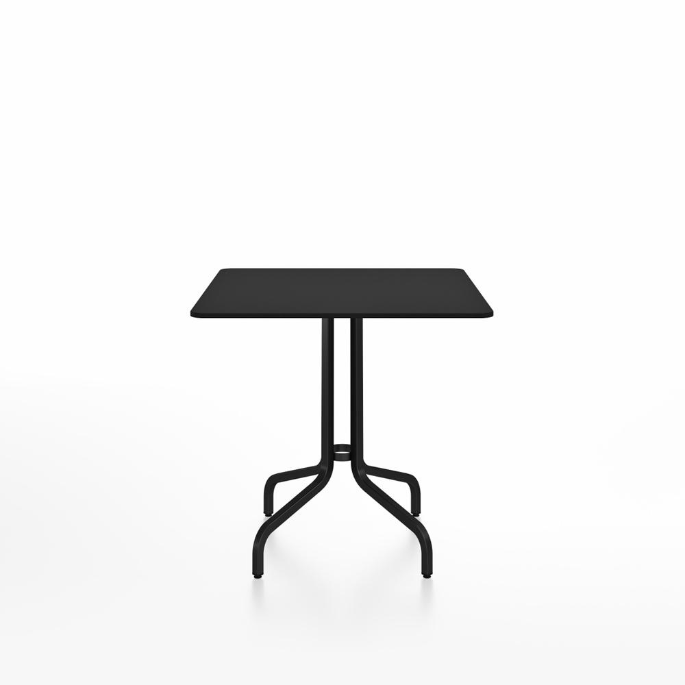 Emeco 1 Inch Cafe Table - Square Top Coffee table Emeco Table Top 30&quot; Black Powder Coated Aluminum Black Laminate Plywood