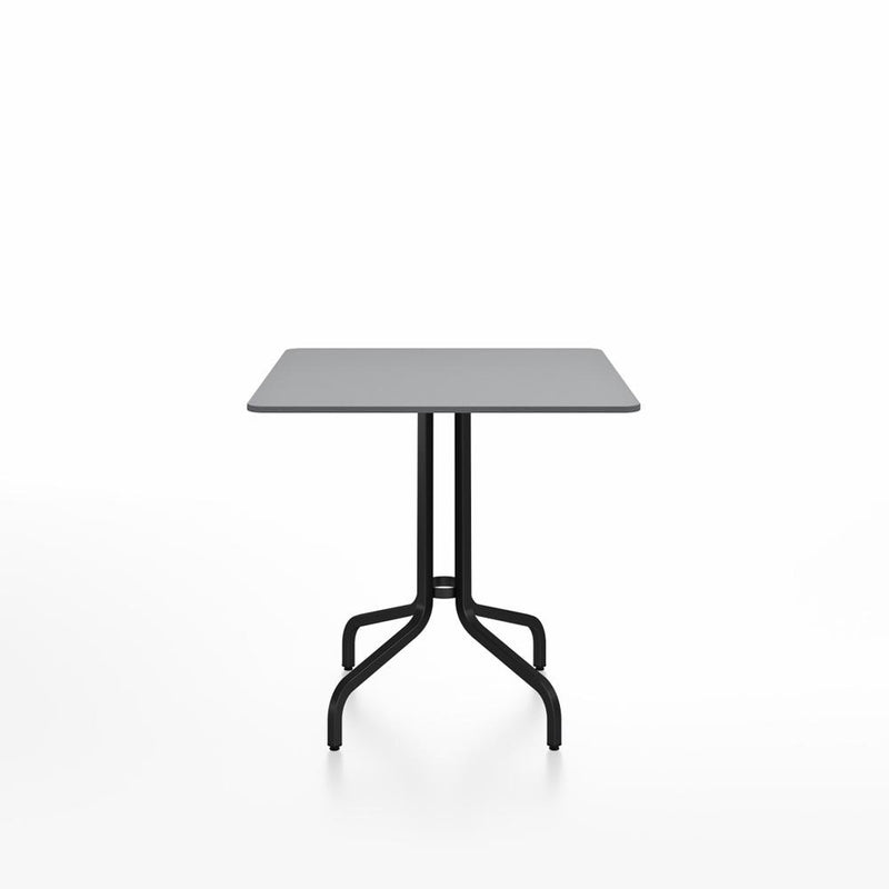 Emeco 1 Inch Cafe Table - Square Top Coffee table Emeco Table Top 30" Black Powder Coated Aluminum Gray Laminate Plywood
