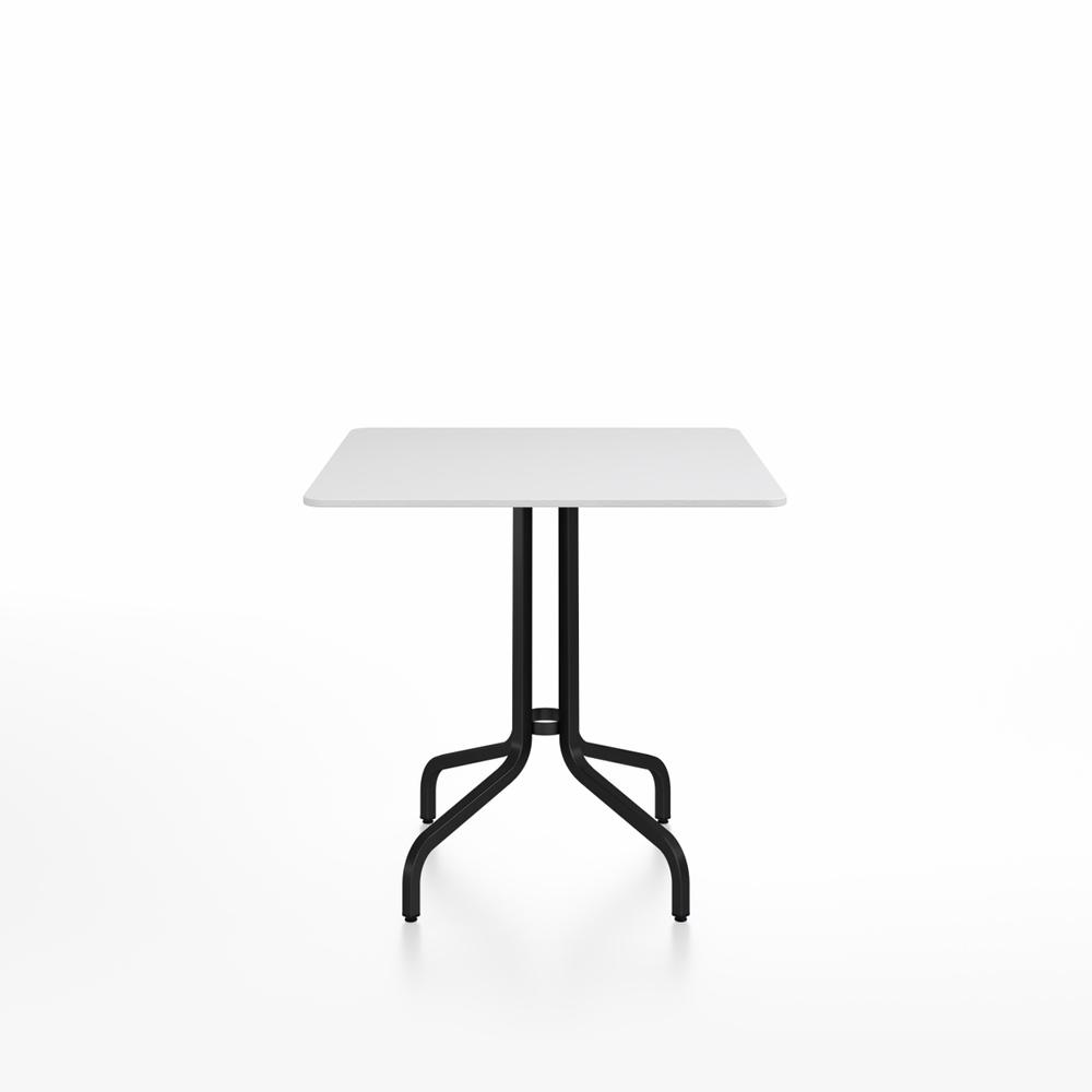 Emeco 1 Inch Cafe Table - Square Top Coffee table Emeco Table Top 30" Black Powder Coated Aluminum White Laminate Plywood