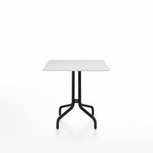 Emeco 1 Inch Cafe Table - Square Top Coffee table Emeco Table Top 30" Black Powder Coated Aluminum White Laminate Plywood