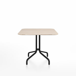 Emeco 1 Inch Cafe Table - Square Top Coffee table Emeco Table Top 36" Black Powder Coated Aluminum Ash Wood