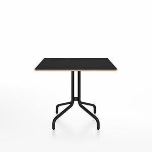 Emeco 1 Inch Cafe Table - Square Top Coffee table Emeco Table Top 36" Black Powder Coated Aluminum Black Laminate Plywood