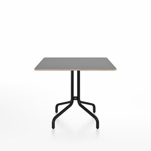 Emeco 1 Inch Cafe Table - Square Top Coffee table Emeco Table Top 36" Black Powder Coated Aluminum Gray Laminate Plywood
