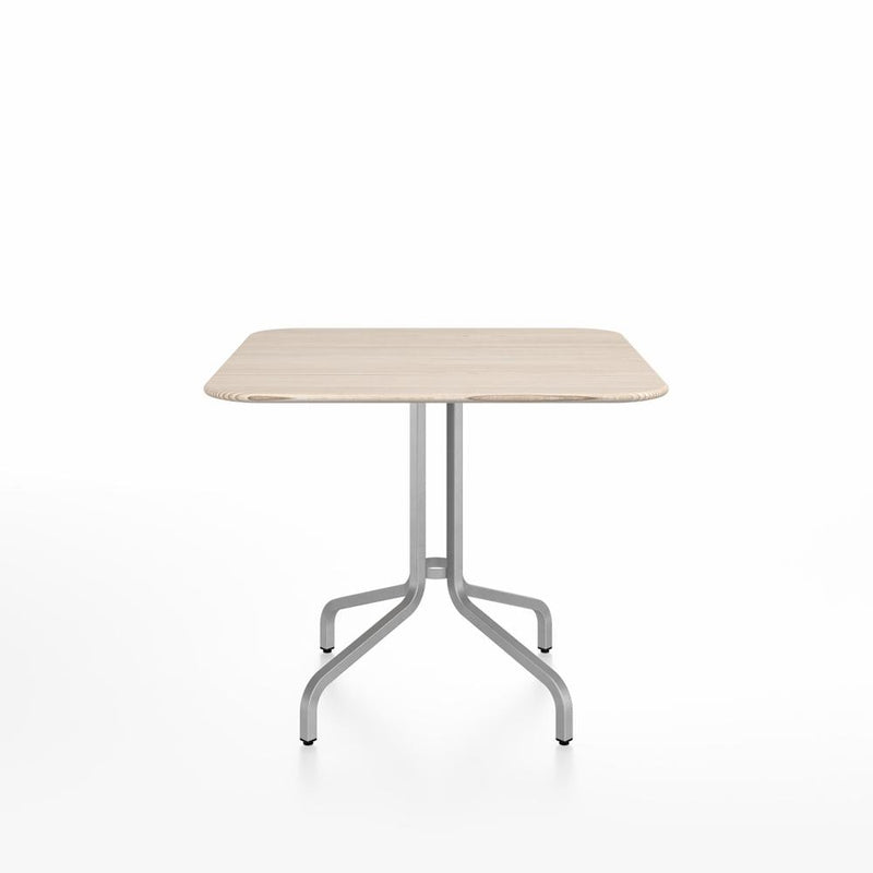 Emeco 1 Inch Cafe Table - Square Top Coffee table Emeco Table Top 36" Brushed Aluminum Ash Wood