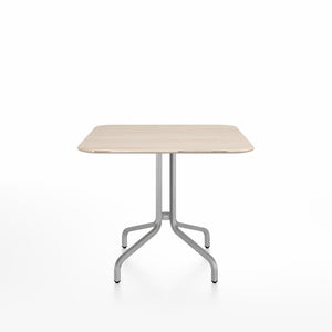 Emeco 1 Inch Cafe Table - Square Top Coffee table Emeco Table Top 36" Brushed Aluminum Ash Wood