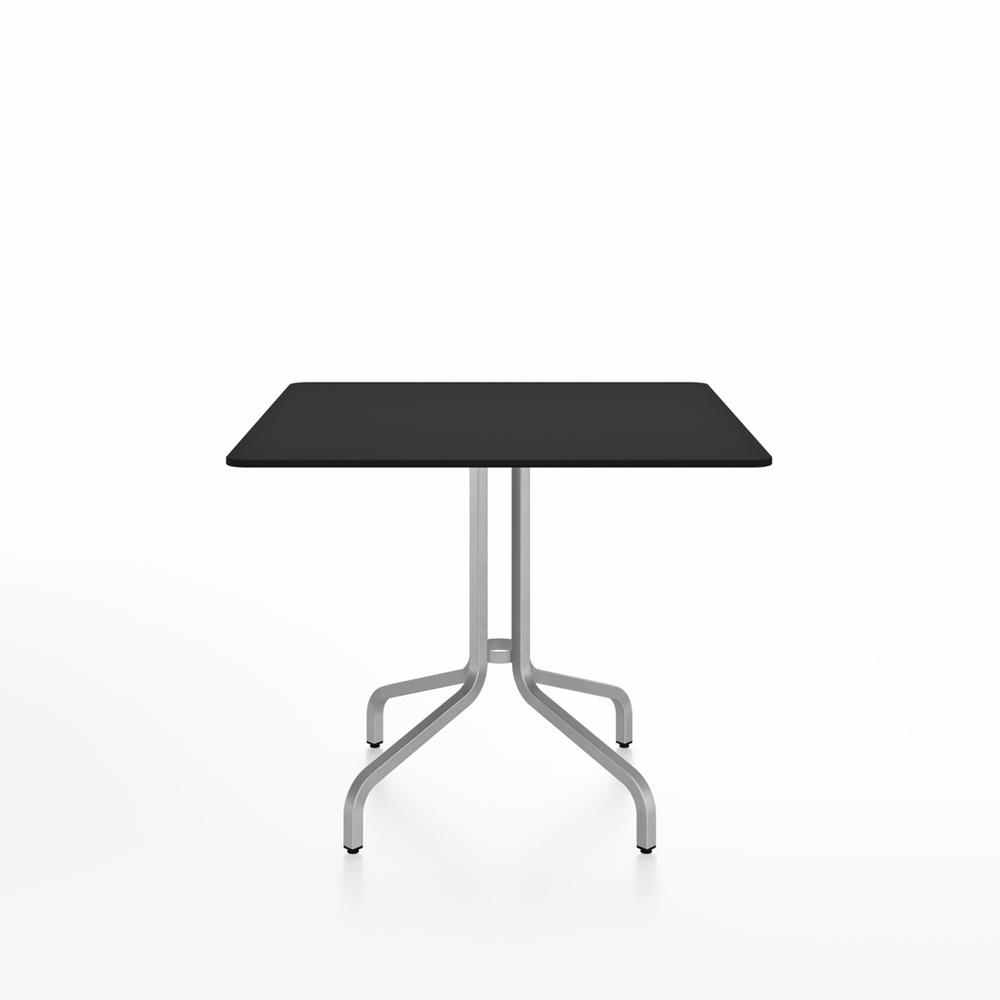 Emeco 1 Inch Cafe Table - Square Top Coffee table Emeco Table Top 36&quot; Brushed Aluminum Black HPL