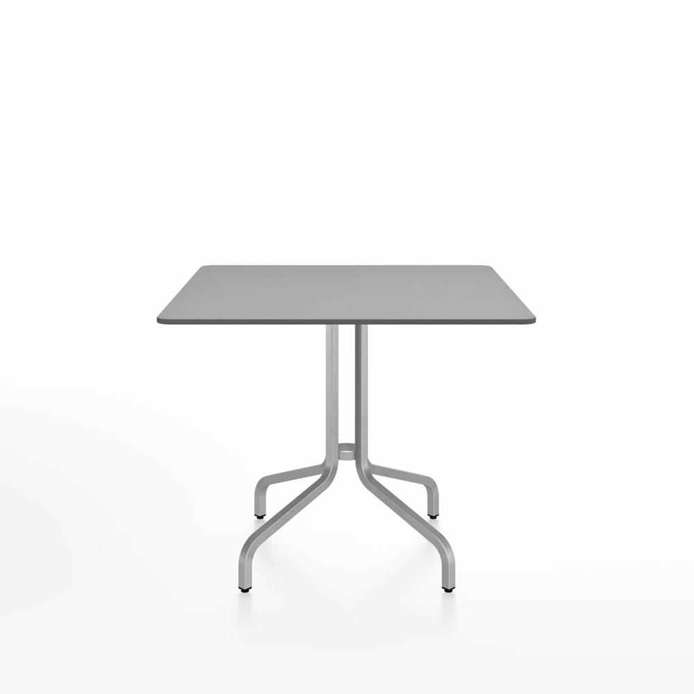 Emeco 1 Inch Cafe Table - Square Top Coffee table Emeco Table Top 36&quot; Brushed Aluminum Gray HPL