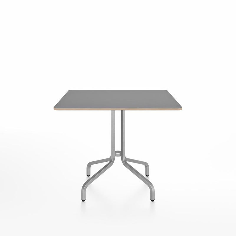 Emeco 1 Inch Cafe Table - Square Top Coffee table Emeco Table Top 36" Brushed Aluminum Gray Laminate Plywood