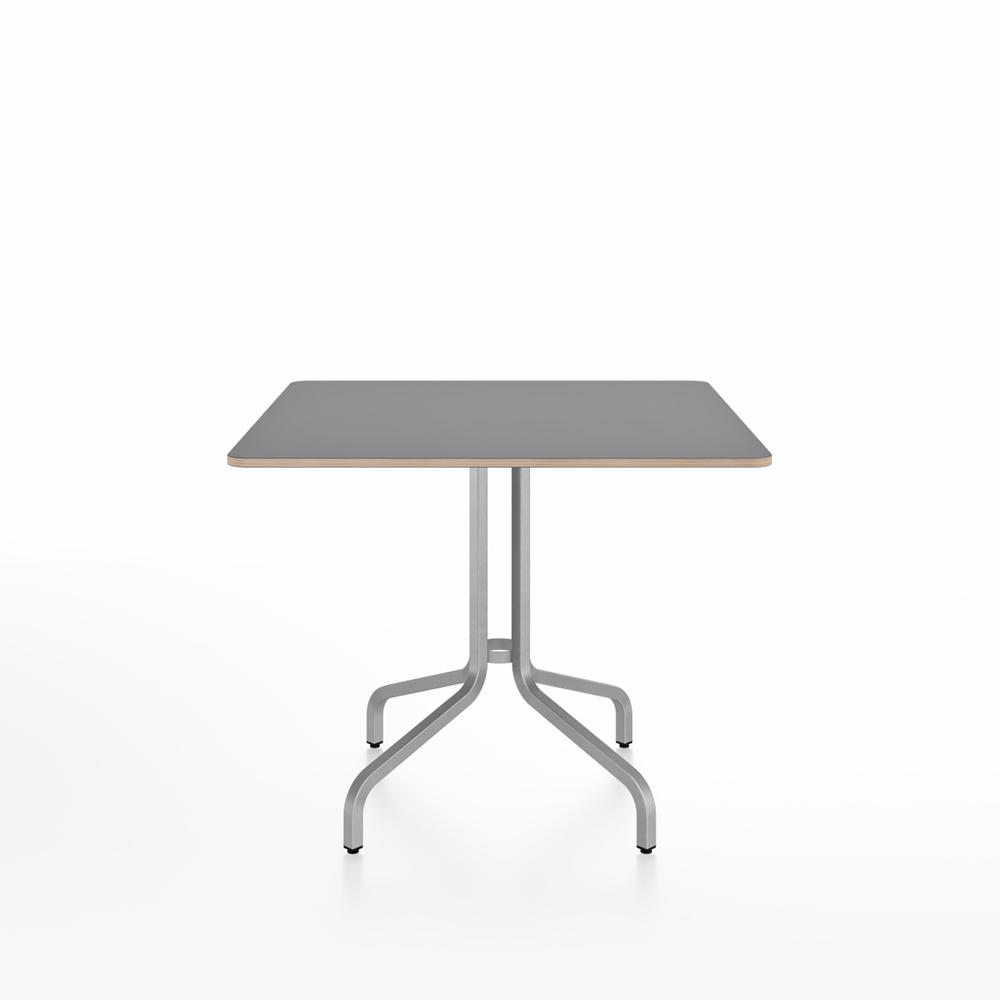 Emeco 1 Inch Cafe Table - Square Top Coffee table Emeco Table Top 36" Brushed Aluminum Gray Laminate Plywood