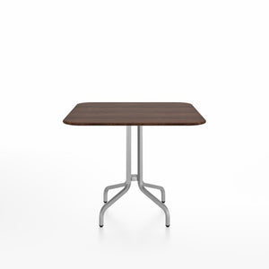 Emeco 1 Inch Cafe Table - Square Top Coffee table Emeco Table Top 36" Brushed Aluminum Walnut Wood
