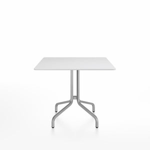 Emeco 1 Inch Cafe Table - Square Top Coffee table Emeco Table Top 36" Brushed Aluminum White HPL