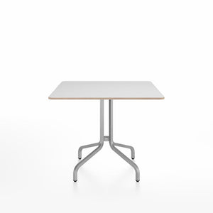 Emeco 1 Inch Cafe Table - Square Top Coffee table Emeco Table Top 36" Brushed Aluminum White Laminate Plywood