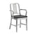 Emeco 1104 Navy Armchair With Wood Seat Side/Dining Emeco Hand-Brushed Black Oak 