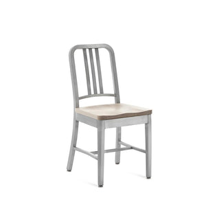 Emeco 1104 Navy Chair With Wood Seat Side/Dining Emeco Hand-Brushed Ash 