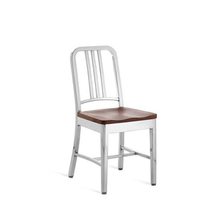 Emeco 1104 Navy Chair With Wood Seat Side/Dining Emeco Hand-Polished + $875.00 Cherry 