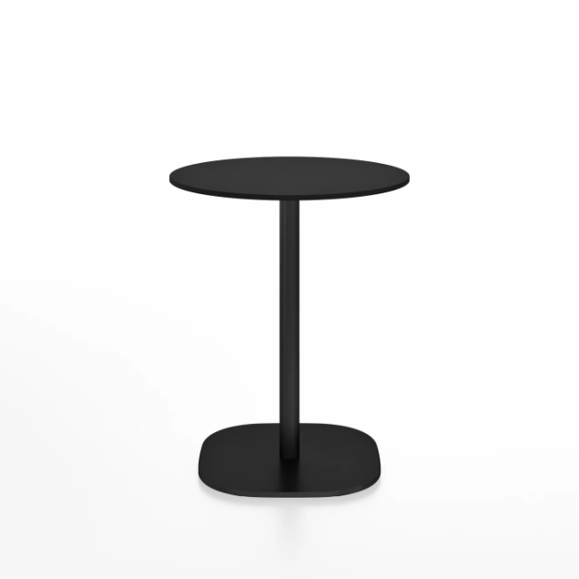 Emeco 2 Inch Flat Base Cafe Table - Round Top Coffee table Emeco Table Top 24" / 60 cm Black Powder Coated Black HPL