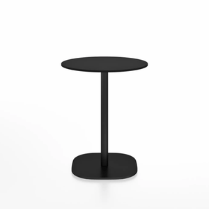 Emeco 2 Inch Flat Base Cafe Table - Round Top Coffee table Emeco Table Top 24" / 60 cm Black Powder Coated Black HPL