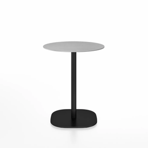Emeco 2 Inch Flat Base Cafe Table - Round Top Coffee table Emeco Table Top 24" / 60 cm Black Powder Coated Hand Brushed Aluminum