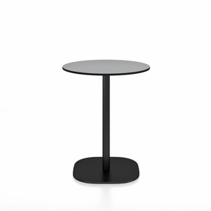Emeco 2 Inch Flat Base Cafe Table - Round Top Coffee table Emeco Table Top 24" / 60 cm Black Powder Coated Gray HPL