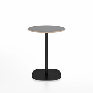 Emeco 2 Inch Flat Base Cafe Table - Round Top Coffee table Emeco Table Top 24" / 60 cm Black Powder Coated Gray Laminate Plywood