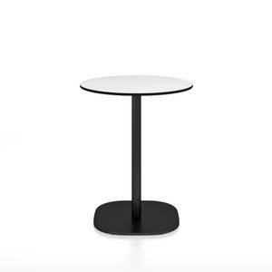 Emeco 2 Inch Flat Base Cafe Table - Round Top Coffee table Emeco Table Top 24" / 60 cm Black Powder Coated White HPL
