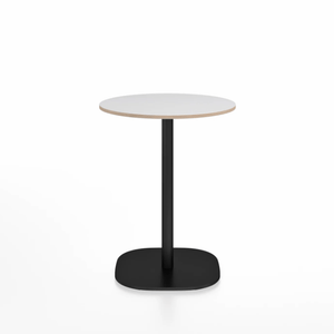 Emeco 2 Inch Flat Base Cafe Table - Round Top Coffee table Emeco Table Top 24" / 60 cm Black Powder Coated White Laminate Plywood