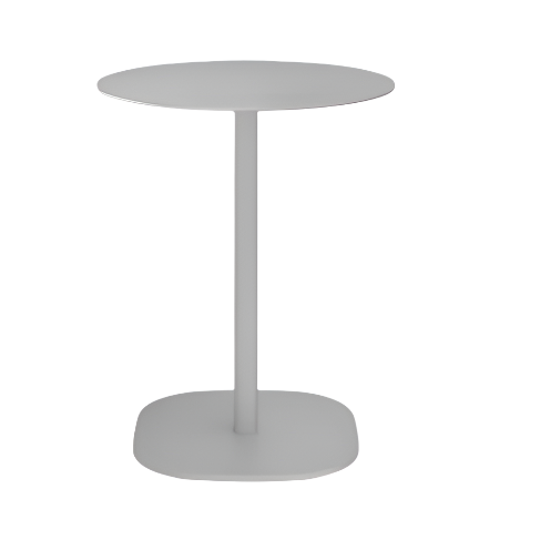 Emeco 2 Inch Flat Base Cafe Table - Round Top Coffee table Emeco Table Top 24&quot; / 60 cm Hand Brushed Hand Brushed Aluminum