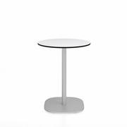 Emeco 2 Inch Flat Base Cafe Table - Round Top Coffee table Emeco Table Top 24" / 60 cm Hand Brushed White HPL
