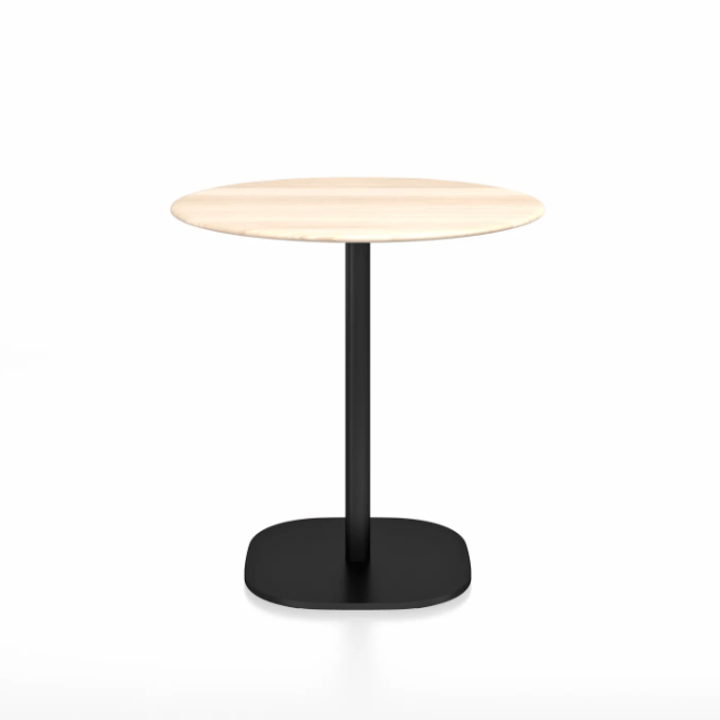Emeco 2 Inch Flat Base Cafe Table - Round Top Coffee table Emeco Table Top 30&quot; / 76 cm Black Powder Coated Accoya Wood