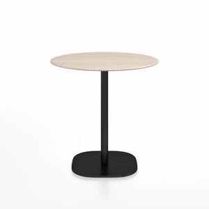 Emeco 2 Inch Flat Base Cafe Table - Round Top Coffee table Emeco Table Top 30" / 76 cm Black Powder Coated Ash Wood