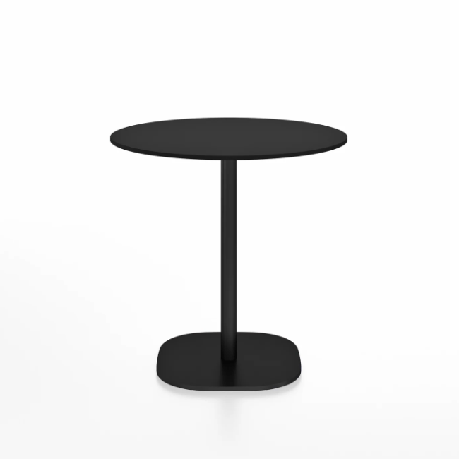 Emeco 2 Inch Flat Base Cafe Table - Round Top Coffee table Emeco Table Top 30&quot; / 76 cm Black Powder Coated Black HPL